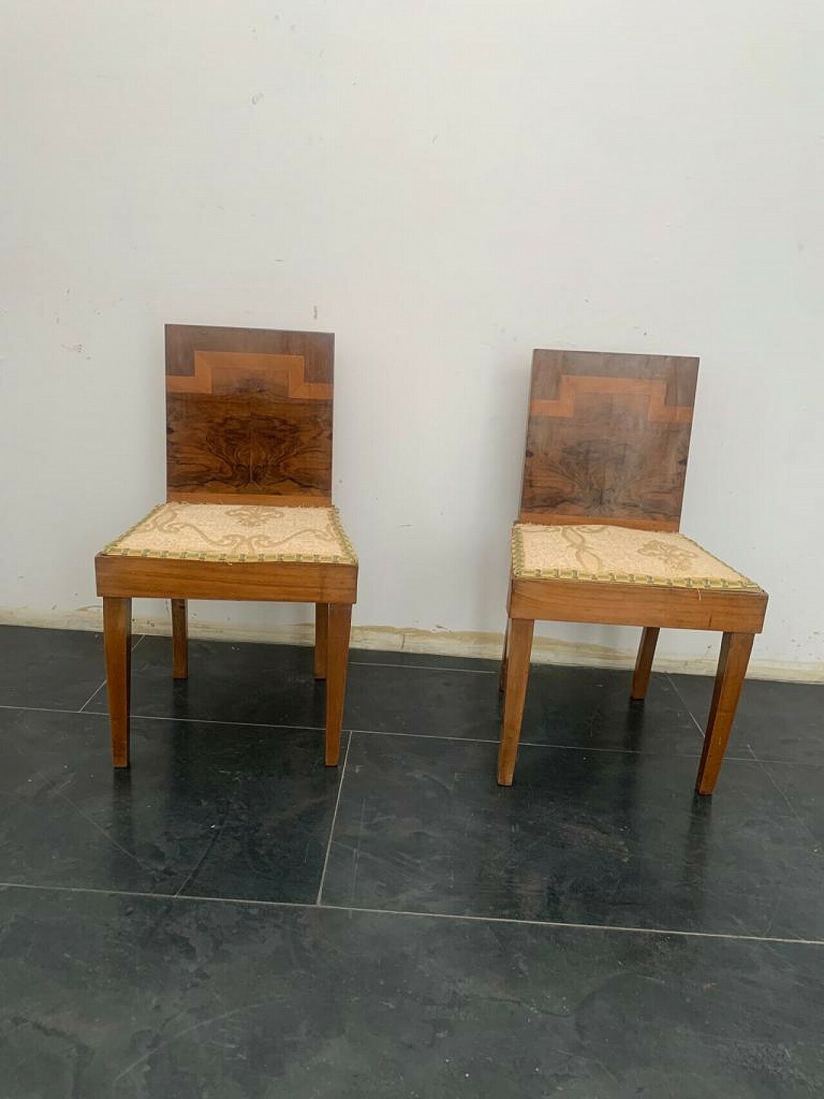 Pair Of Wooden Chairs By Franco Vezzani, 1930s photo furniture
