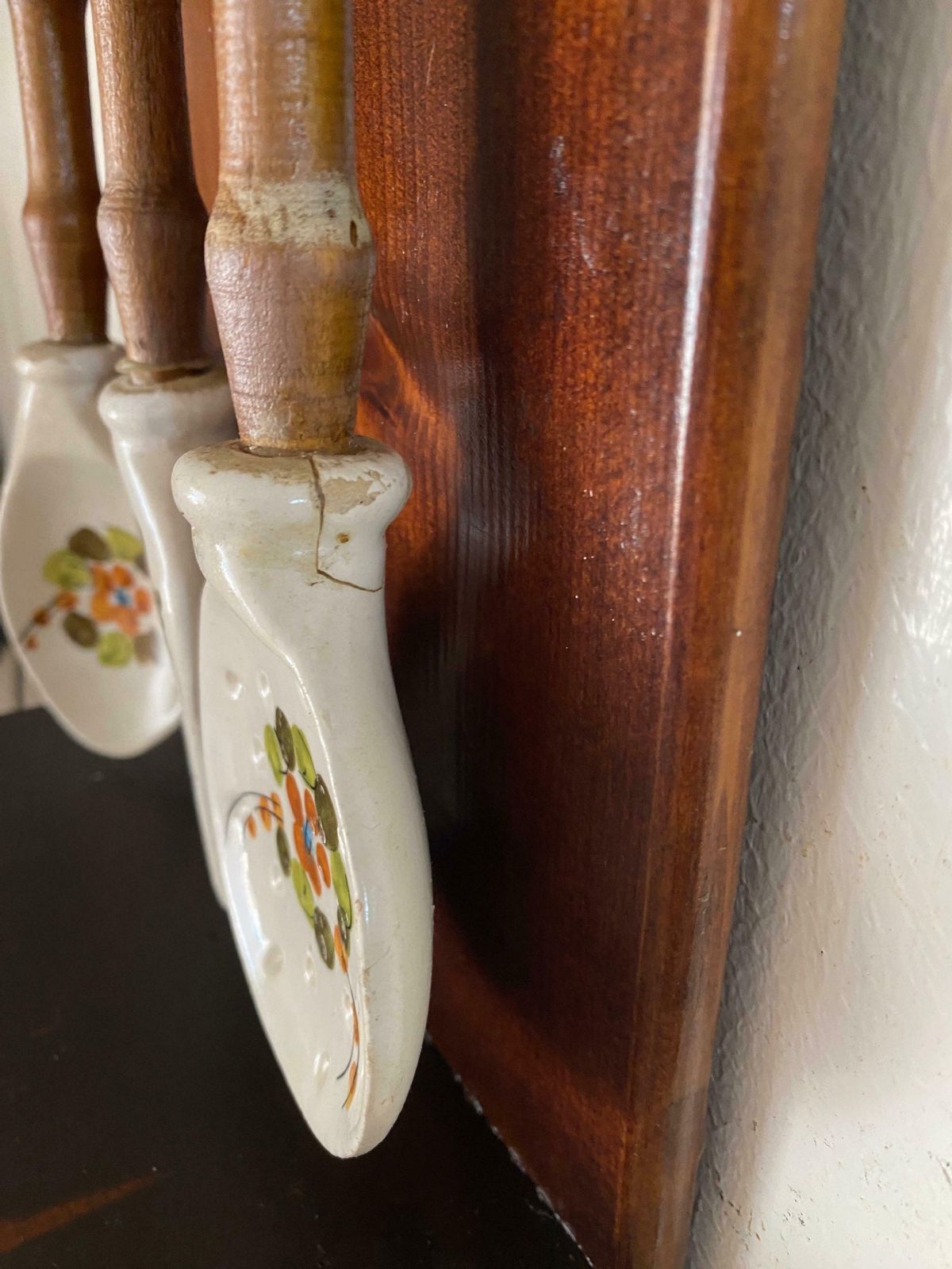 Salt Sugar And Coffee Boxes Kitchen Wall Set In Ceramic And Wood France 1960 photo furniture