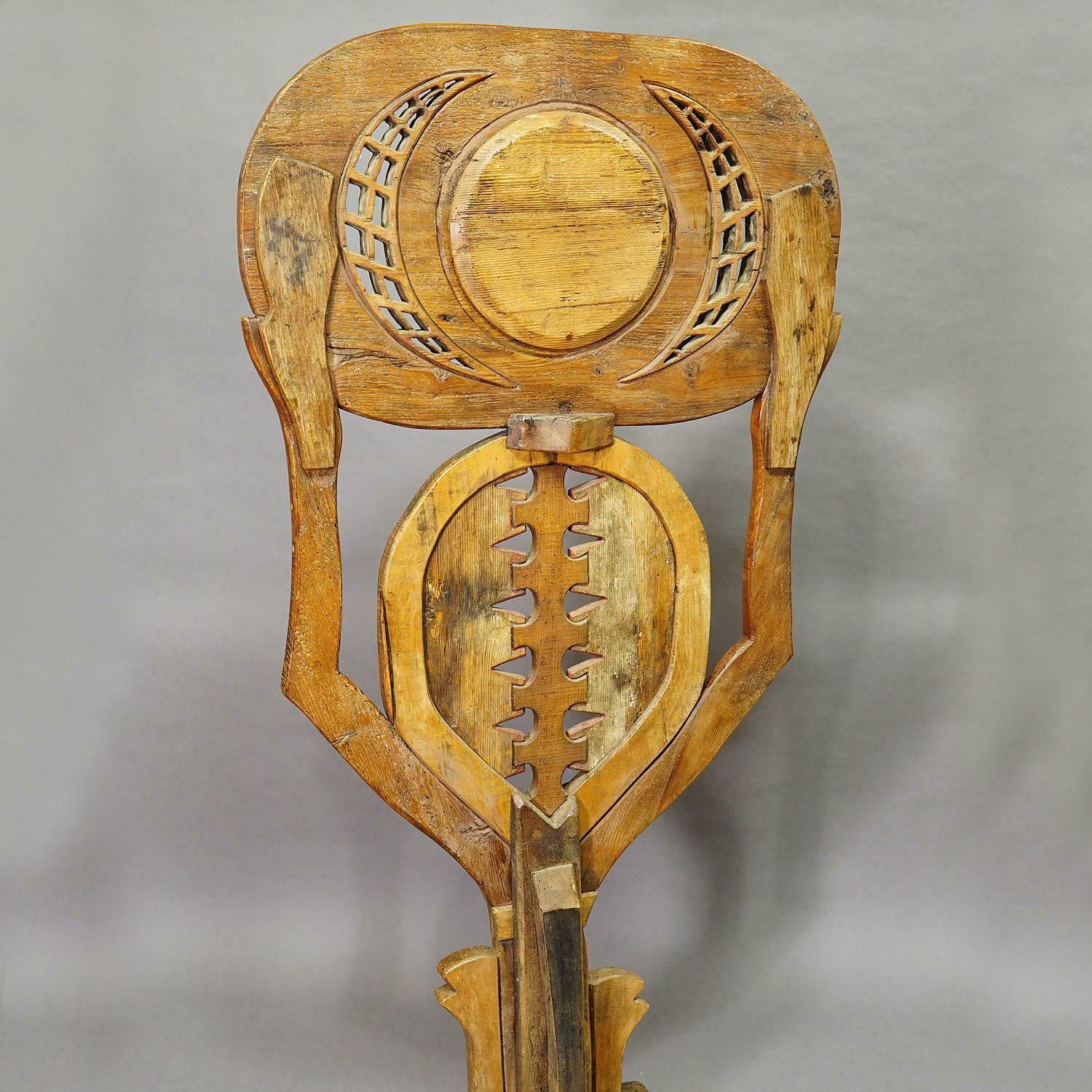 photo for sale Vintage Houten Sculptuur Atlante Van Luciano Bertolotto, Italië