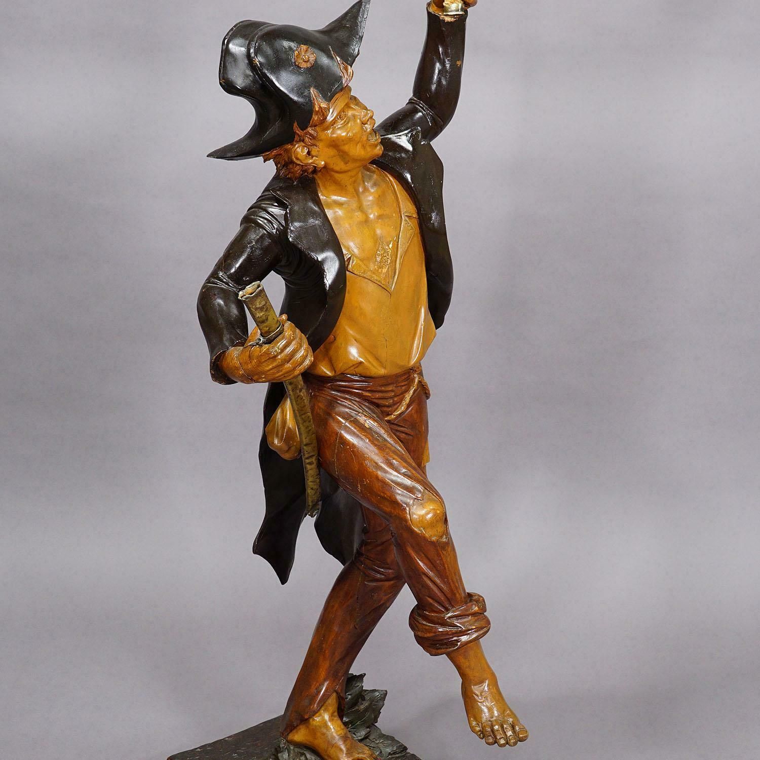 photo furniture Large Antique Statue Of A French Freedom Fighter Ca. 1920s