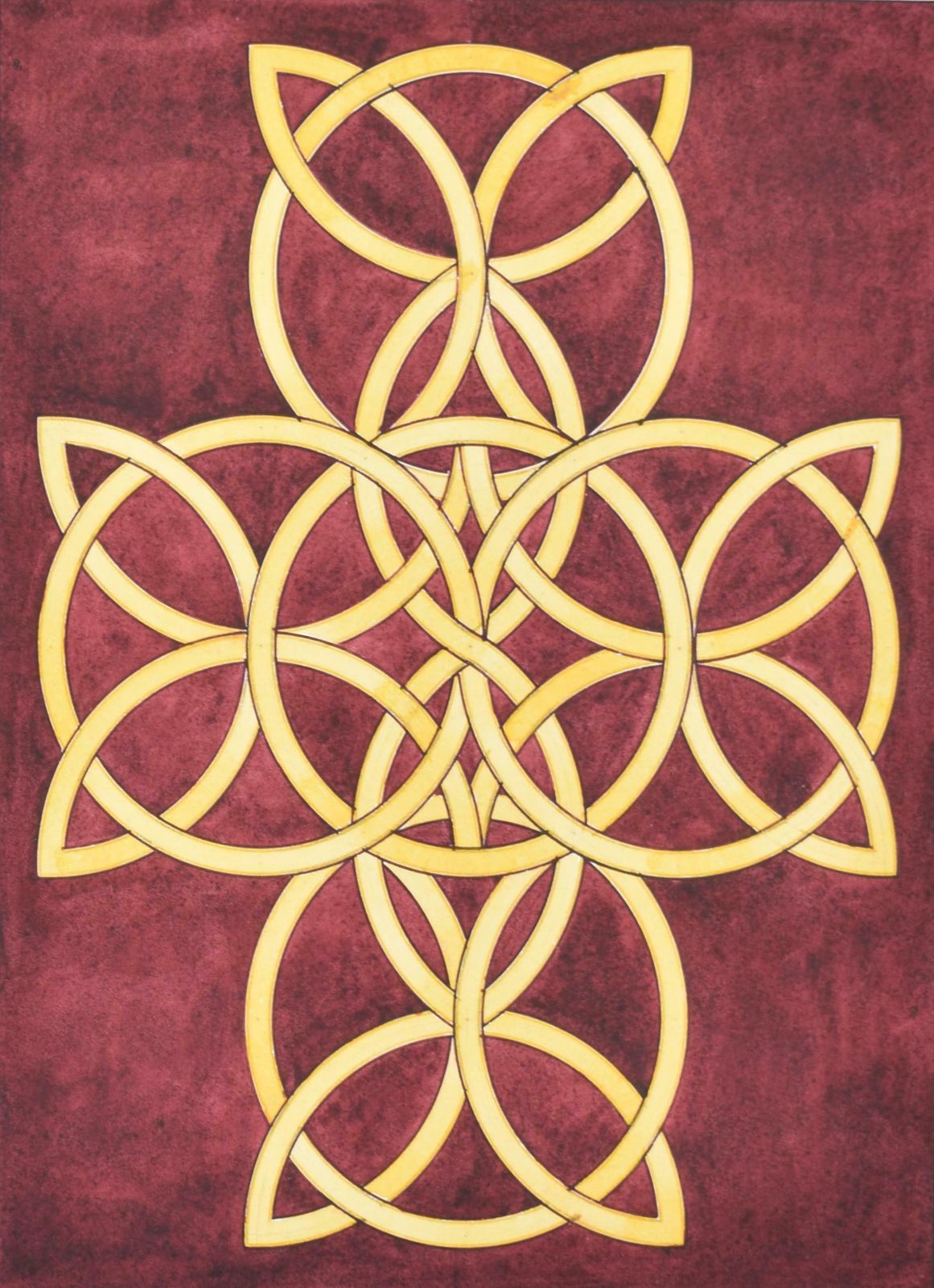 Mid Century Celtic Interlacing Motifs Watercolour Design By S Clapham photo furniture