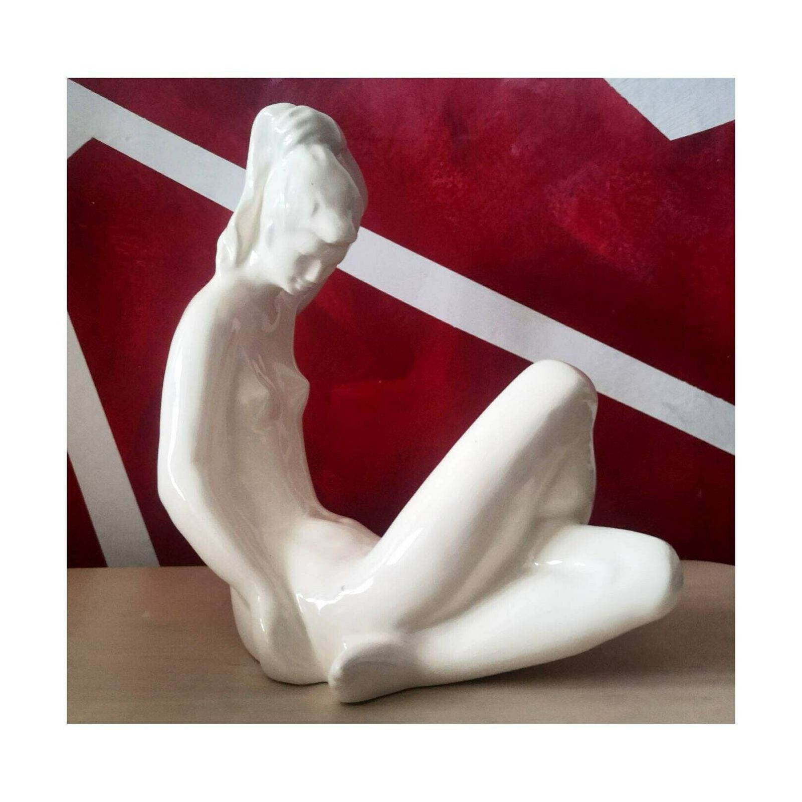 Rare Mid Century Modern Ceramic Figurine Of A Nude Woman By Bohumil Kokrda // Made In Czechoslovakia In 1960s