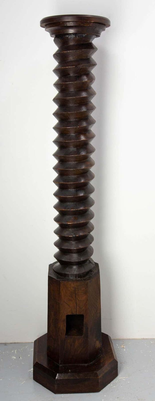 French 19th Century Wine Press Screw High Pedestal Plant Holder photo furniture