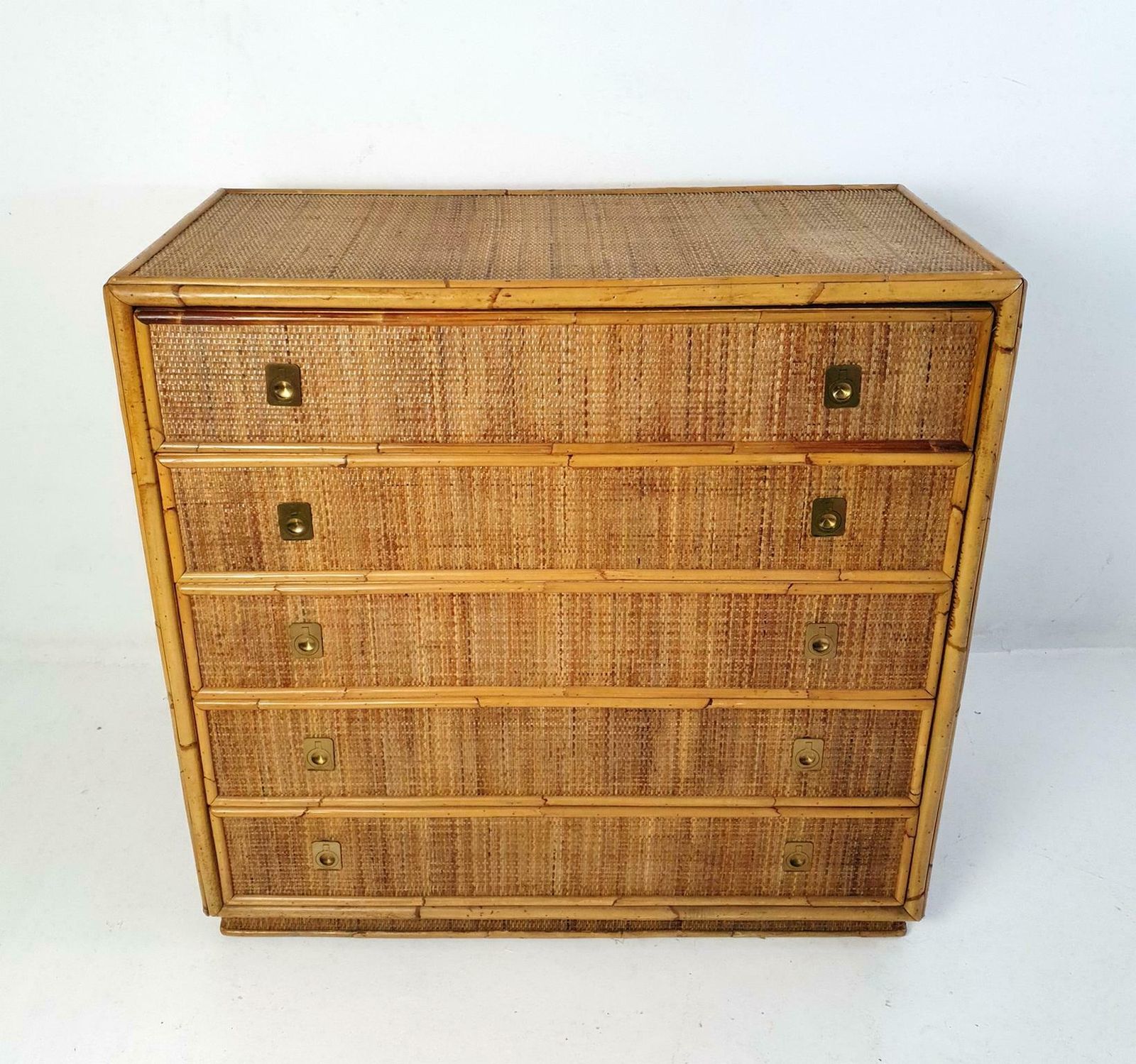 Mid Century Bamboo Dresser By Vivai Del Sud, Italy photo for sale