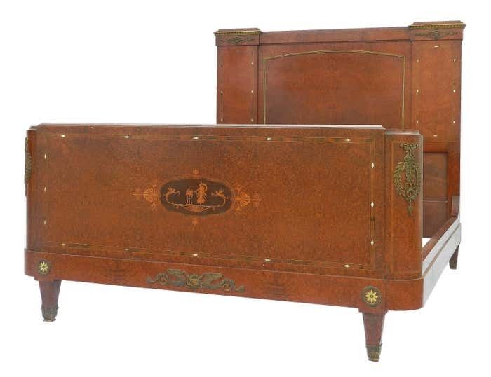 Antique Empire Bed Us Queen Uk King Size French 19th Century photo furniture