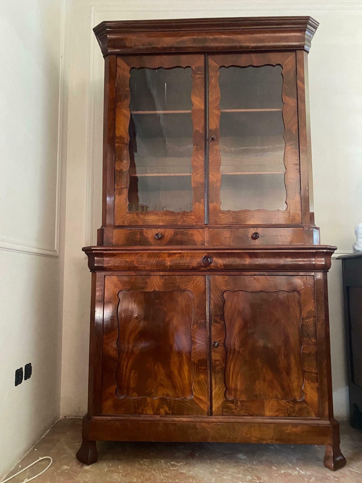 Antique French Library Display Cabinet Louis Philippe Era 1860s photo for sale