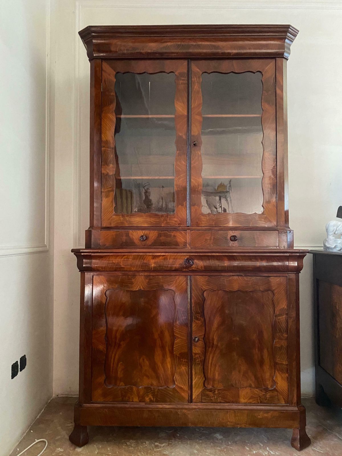 Antique French Library Display Cabinet Louis Philippe Era 1860s photo Furniture