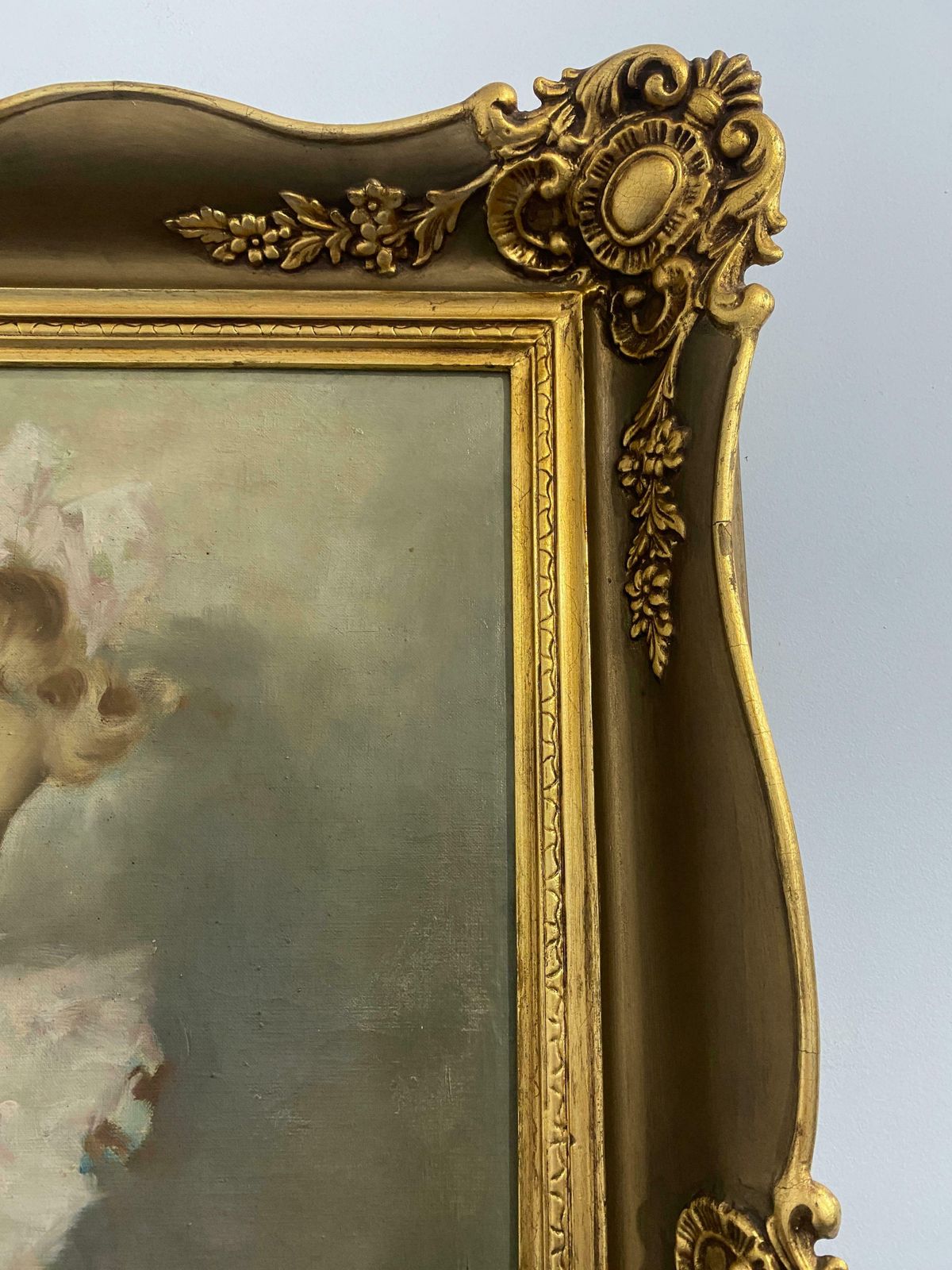 photo furniture Antique Oil Painting "Ballerina" Signed Pal Fried
