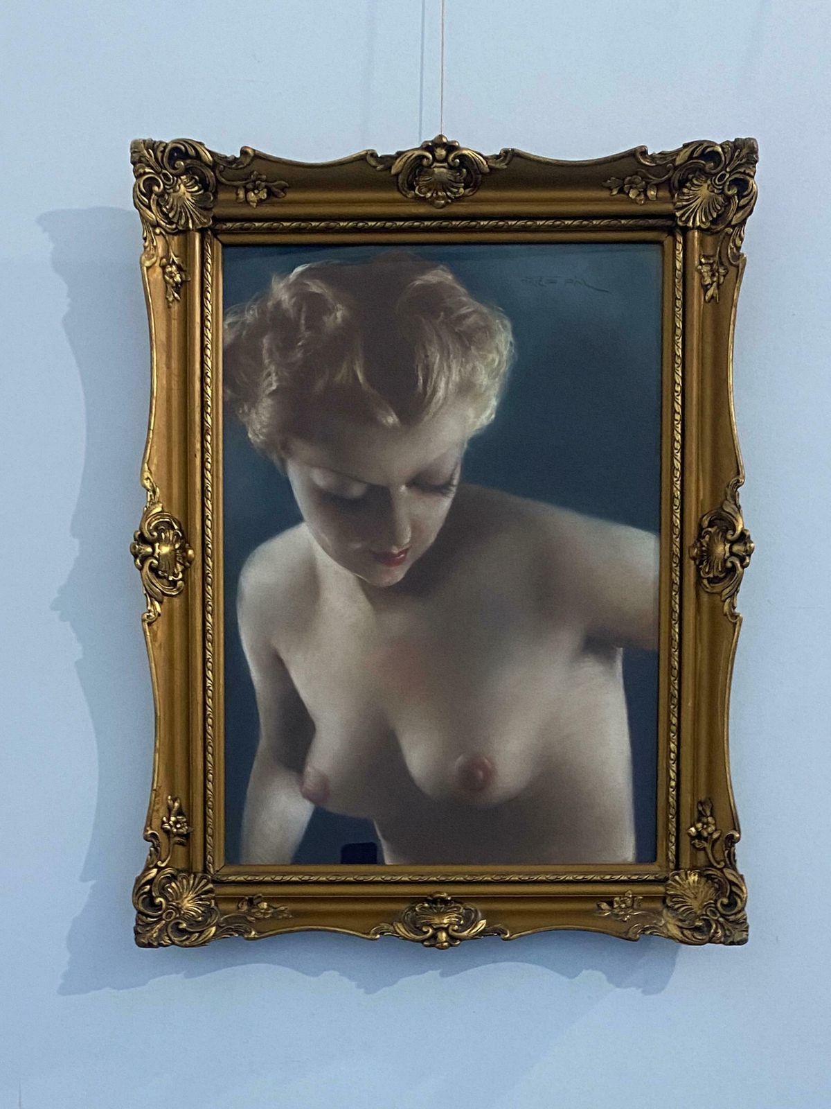 Art Deco Pastel Painting "Nude Of A Woman" Signed Fried Pal, 1930s photo vinterior