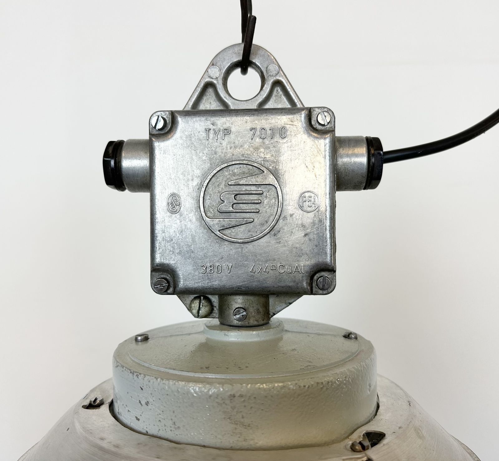 Industrial Aluminium Light With Milk Glass Cover From Elektrosvit, 1970s, 15x photo buy