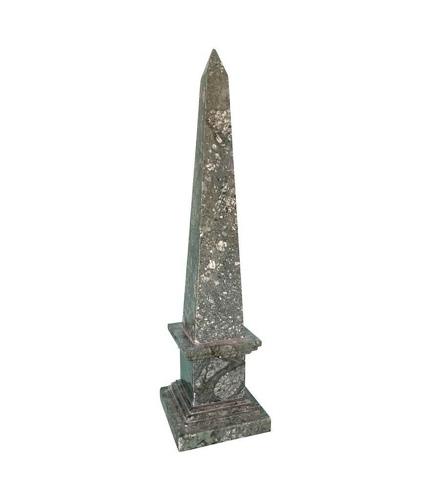 photo furniture A Pair Of Italian Verde Indio Green Marble Obelisks