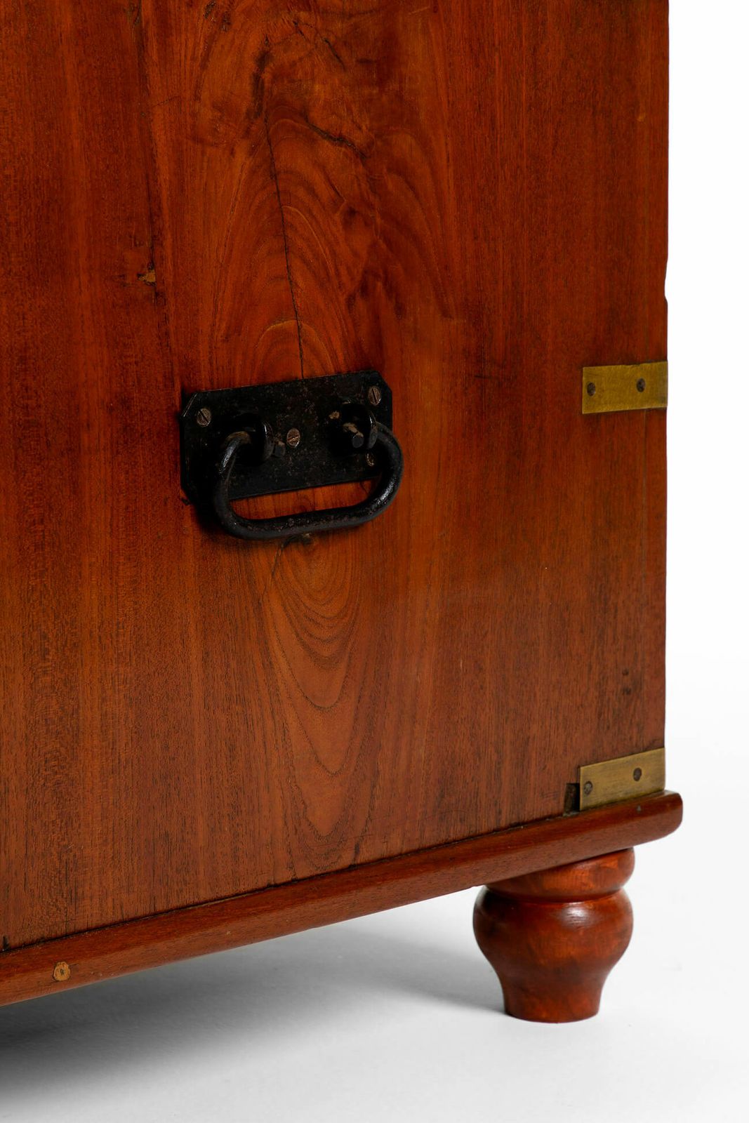 19th Century Teak Campaign Chest photo vintage