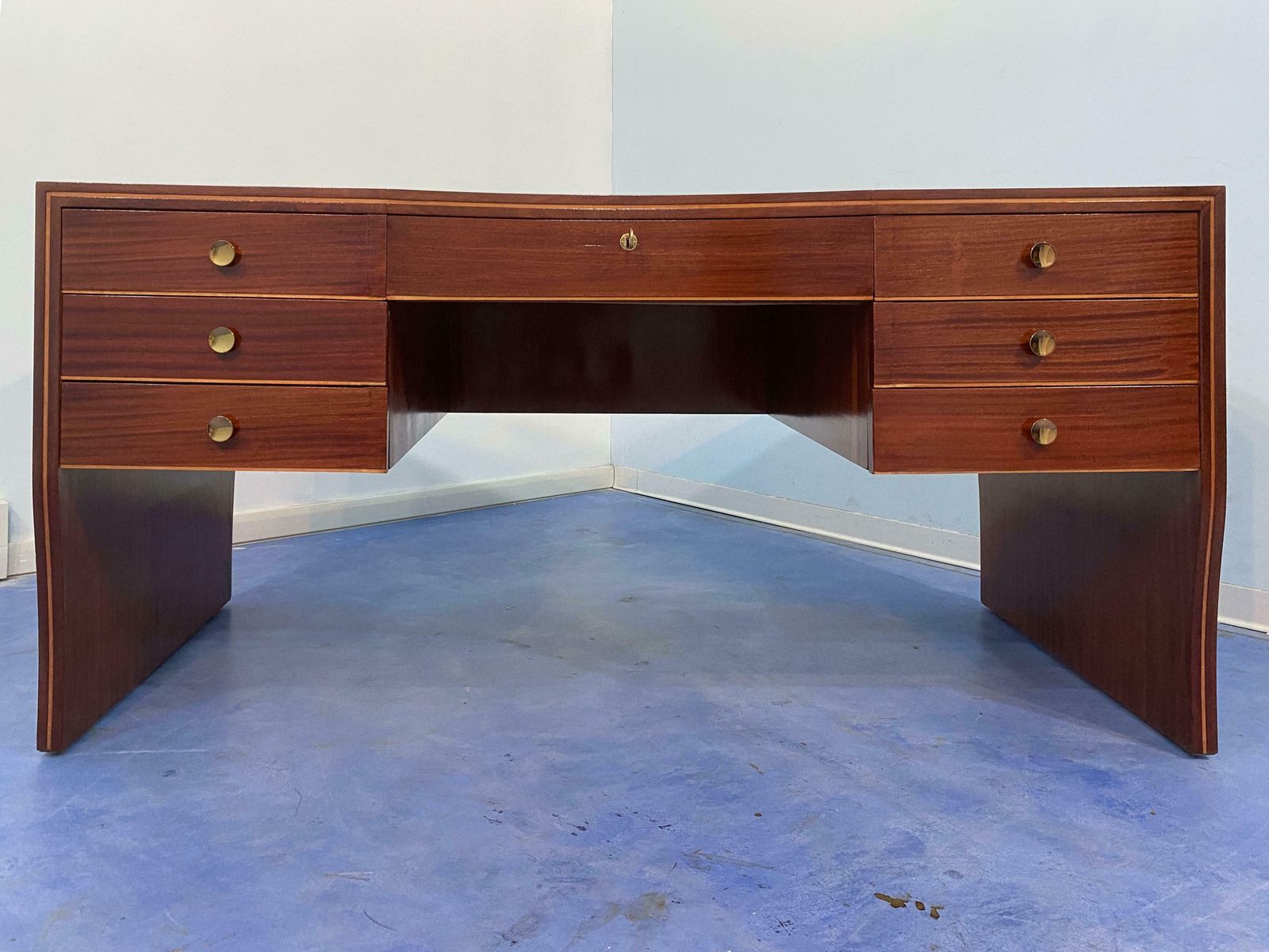 Italian Mid Century Executive Desk Designed By Osvaldo Borsani, 1940 photo furniture