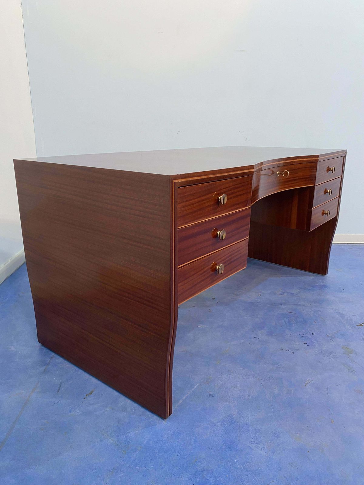 Furniture Italian Mid Century Executive Desk Designed By Osvaldo Borsani, 1940 photo