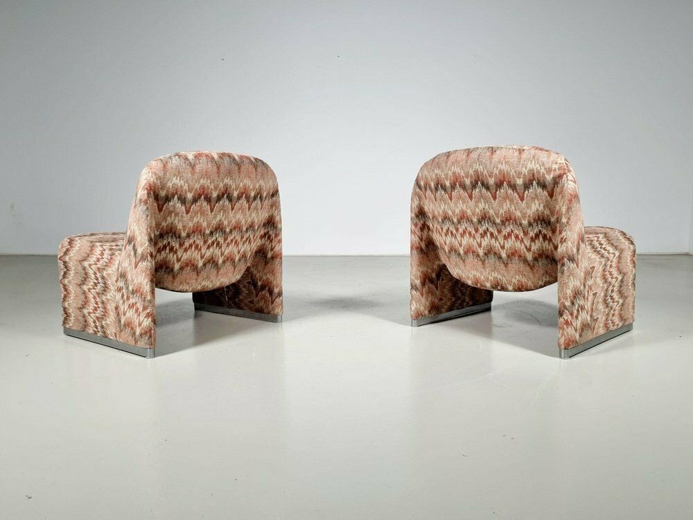 Alky Chairs In Wool Fabric By Giancarlo Piretti For Castelli, 1970s, Set Of 2 photo Furniture
