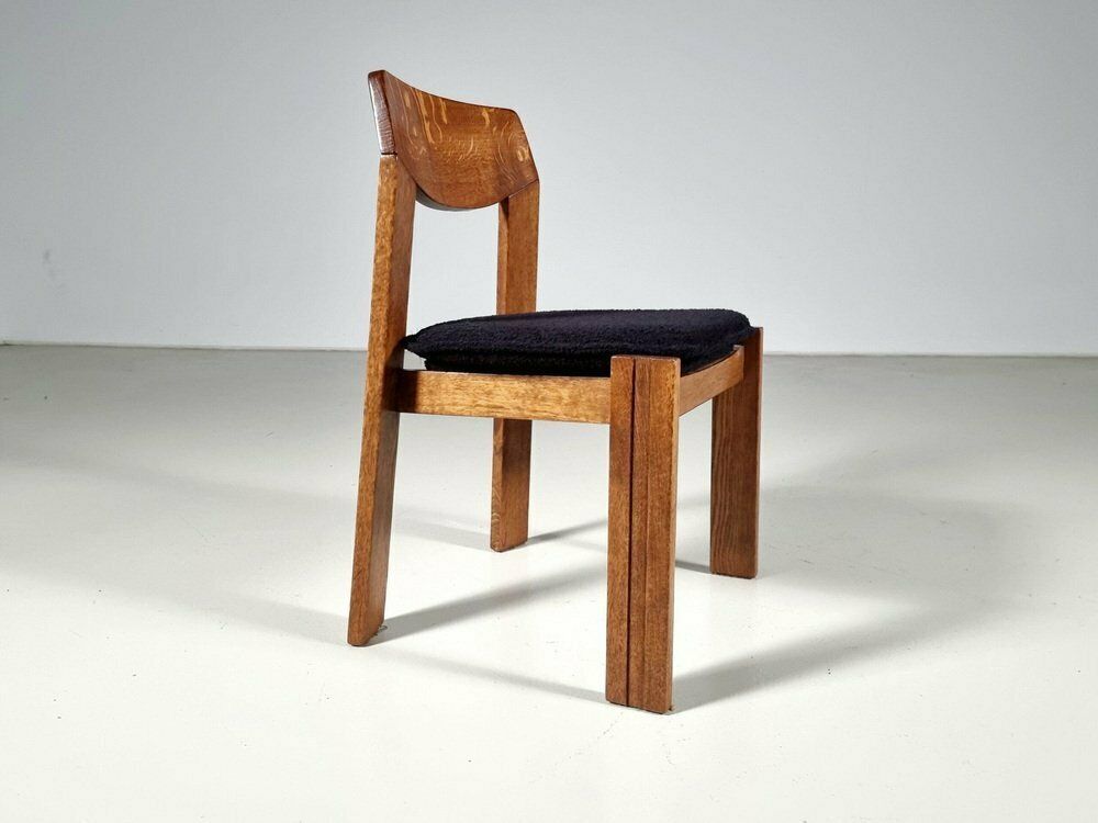 photo furniture Brutalist Oak Dining Chairs, The Netherlands, 1970s, Set Of 4