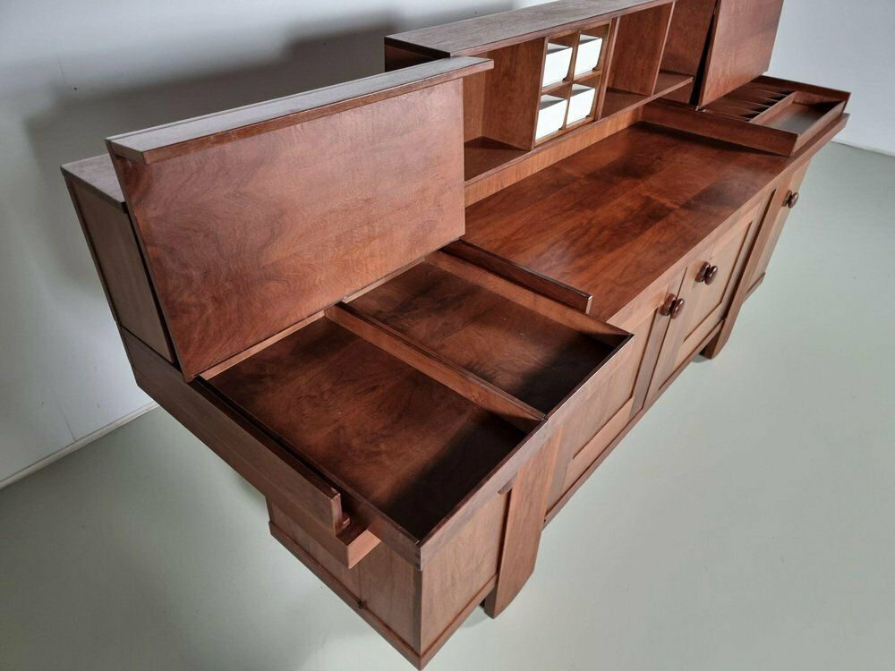 Large Buffet In Walnut Wood By Silvio Coppola For Bernini, 1960s photo vinterior