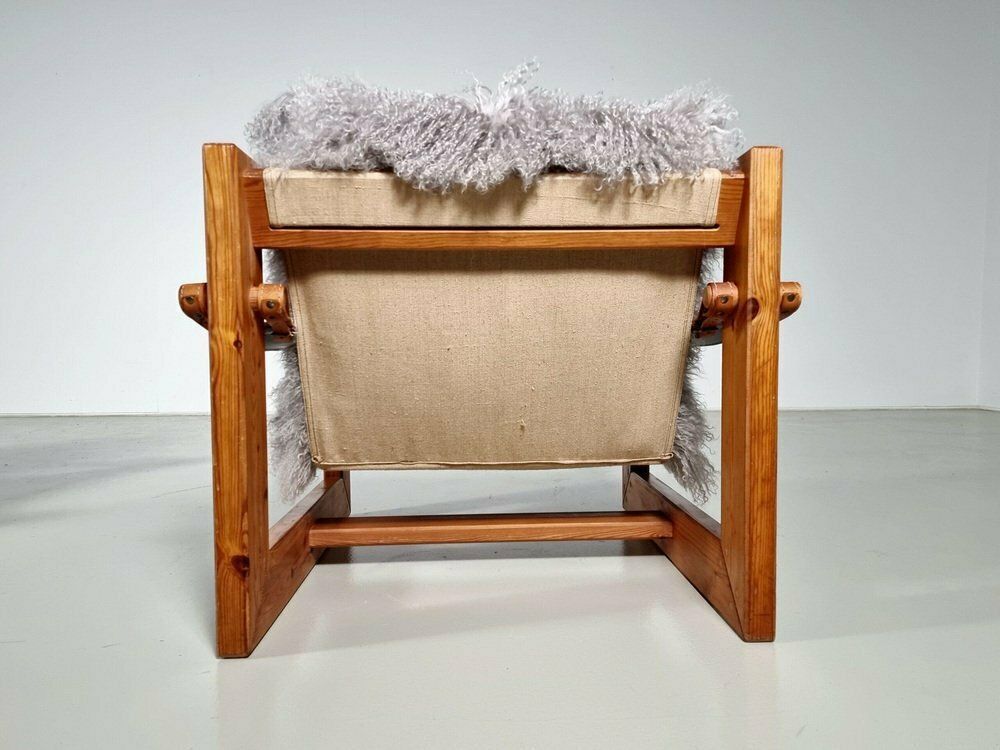 Pine Sling Armchairs, The Netherlands, 1970s, Set Of 2 photo vinterior