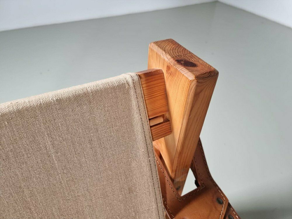 photo furniture Pine Sling Armchairs, The Netherlands, 1970s, Set Of 2