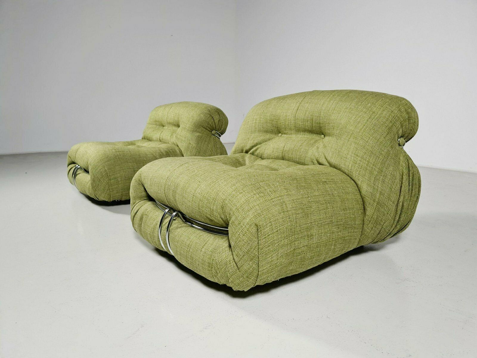 Green Soriana Lounge Chairs By Afra & Tobia Scarpa For Cassina, 1970s, Set Of 2 photo for sale