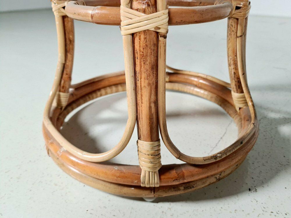Bamboo And Cane Stools, Italy, 1960s, Set Of 4 photo vintage