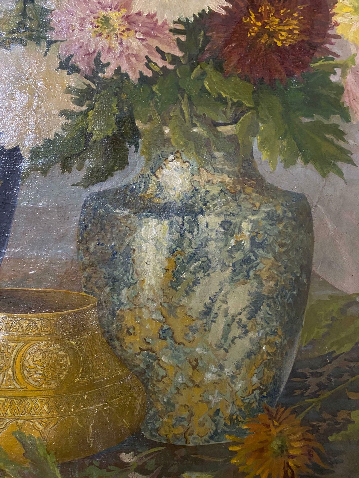 Oil Painting "Still Life" Signed France 1950s photo vinterior