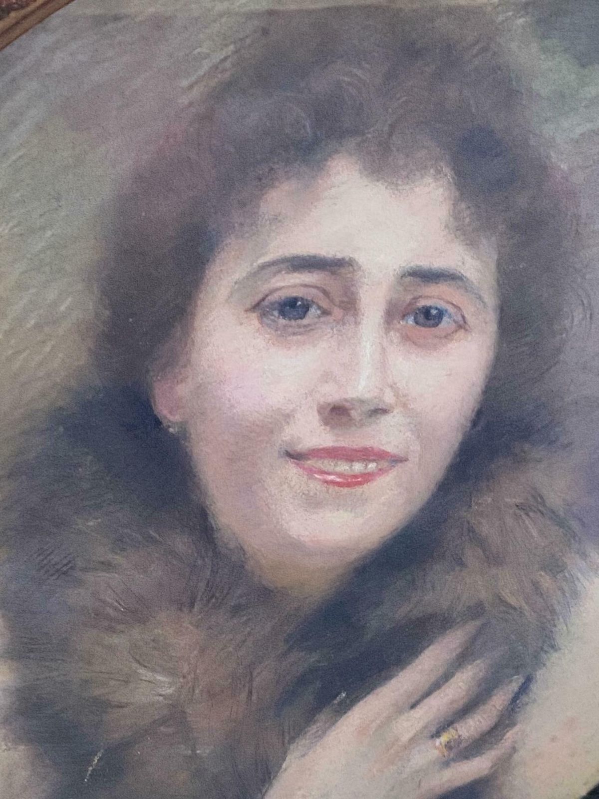 Antique Pastel Painting "Portrait Of A Woman" Signed Dagnaux, France 1900 photo for sale