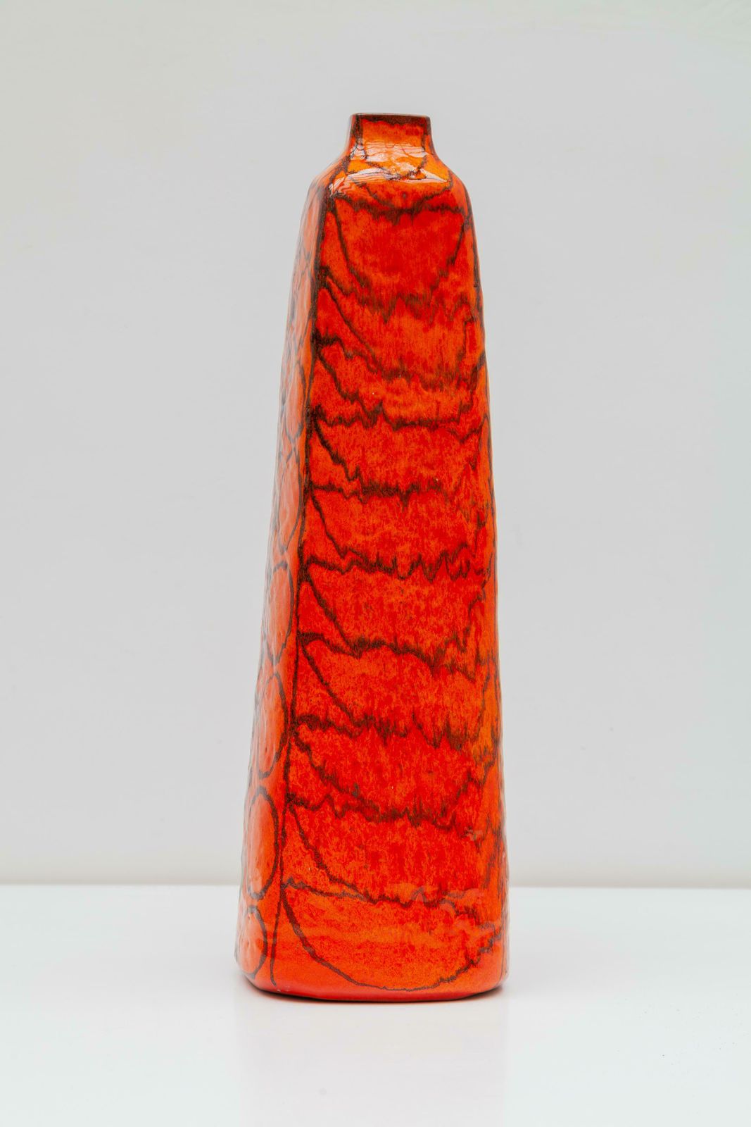 Orange Large Floor Vase Designed By Torviscosa, Italy, 1960 photo for sale