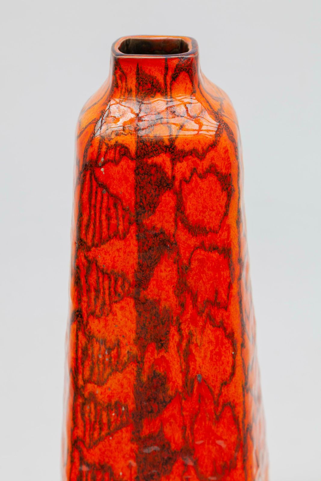 Orange Large Floor Vase Designed By Torviscosa, Italy, 1960 photo vinterior