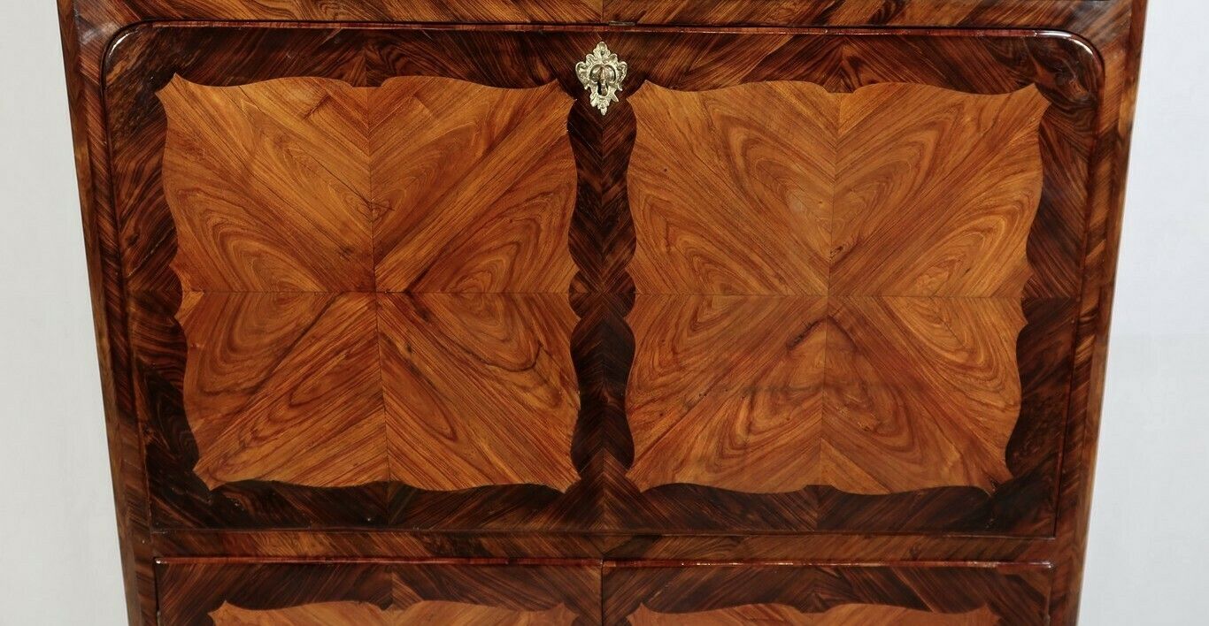 Rare And Exceptional Secretary Cabinet In Precious Wood, Stamped J. Popsel, Louis XV – 18th Century photo buy