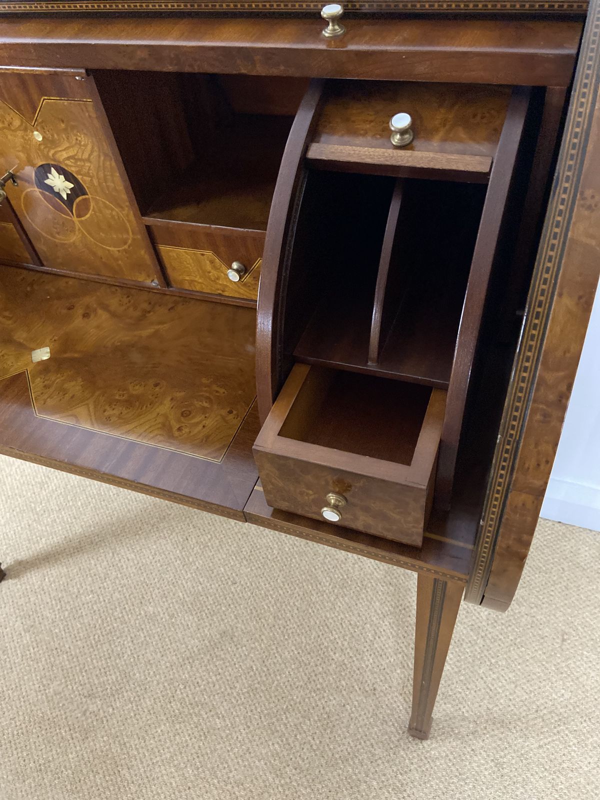 Italian Art Deco Inlaid Cylinder Desk By Carpanelli Of Milan photo 6950.0