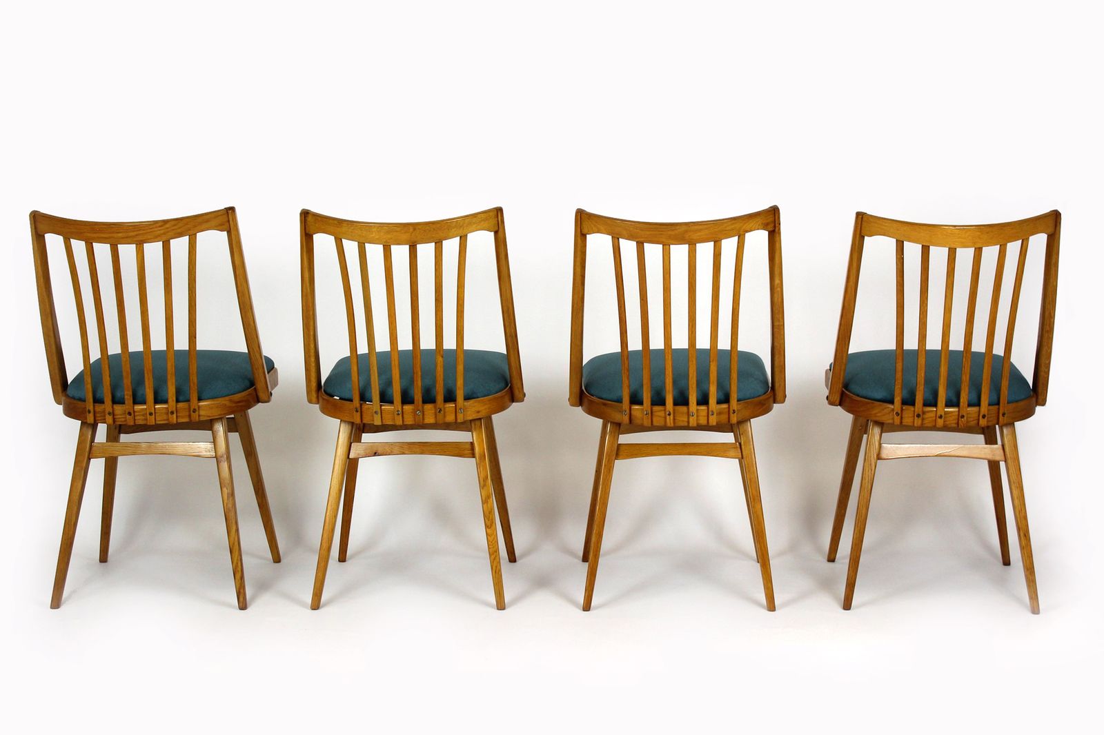 photo vintage Restored Dining Chairs From Interier Praha, 1960s, Set Of 4