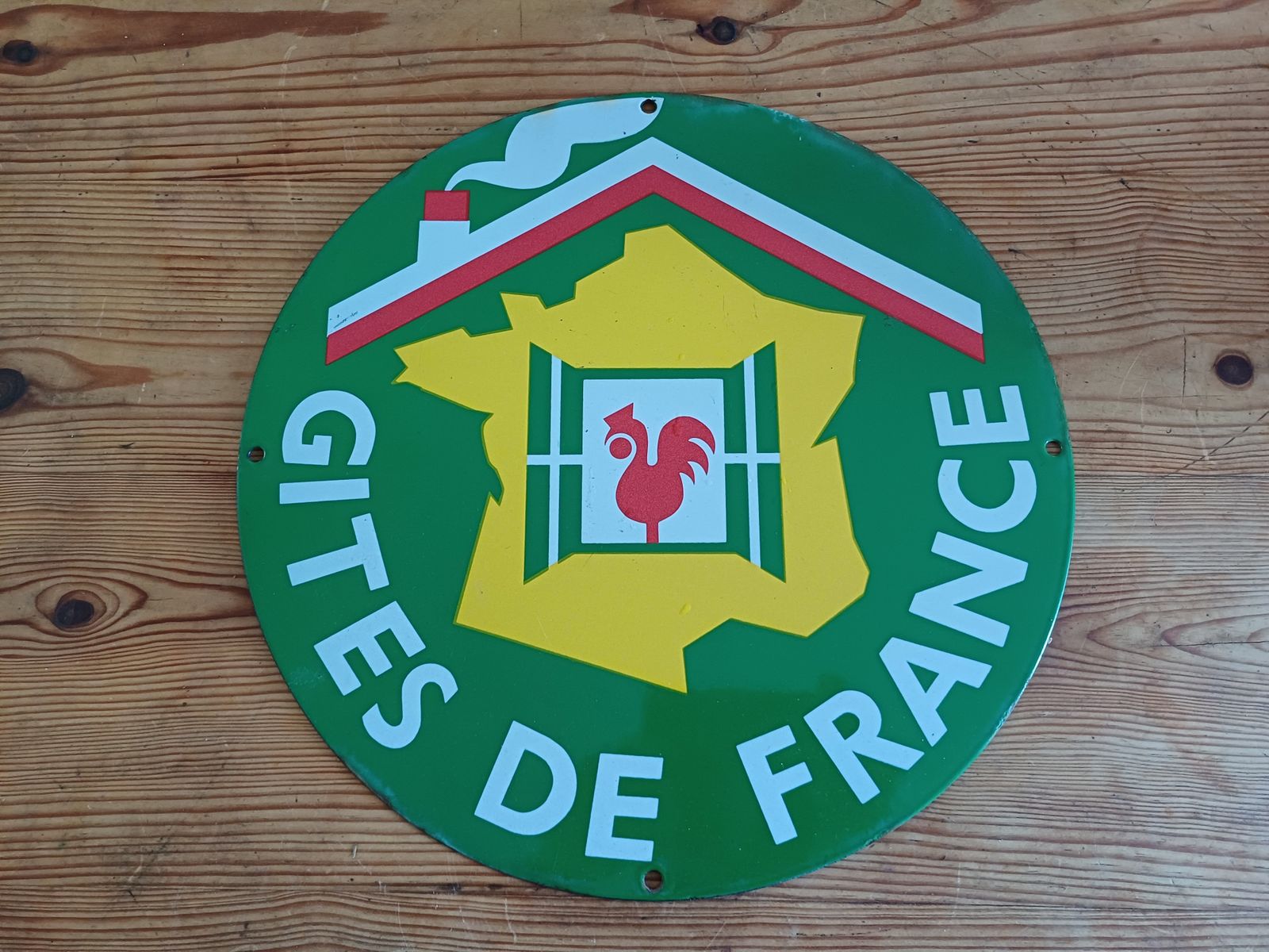 Enameled Plaque From The 70s “Gites De France” photo 234.36