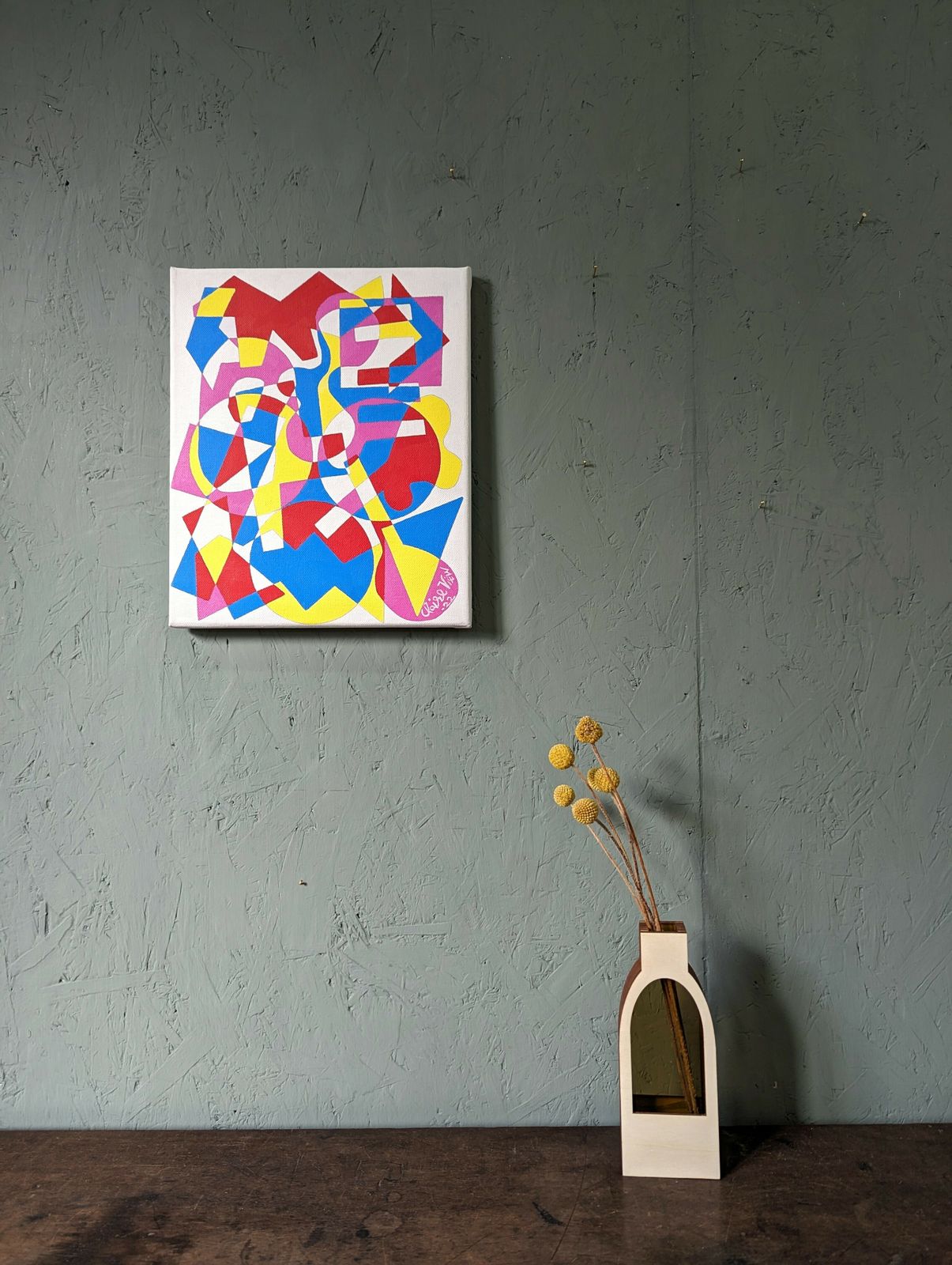 Contemporary Abstract Oil Painting, After The Bang, Unframed photo furniture