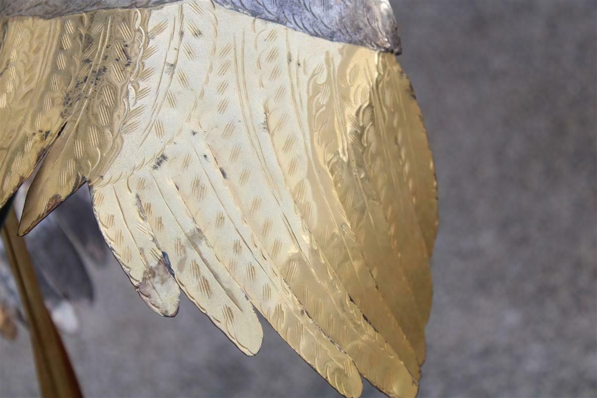 photo for sale Duck Floor Lamp In Flight In Its Lake Malachite Brass Design Italian 1970s