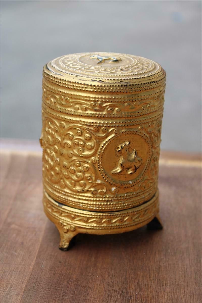Chinese Lacquer Tobacco Box With 24 Carat Pure Gold Decorations 1940s photo furniture