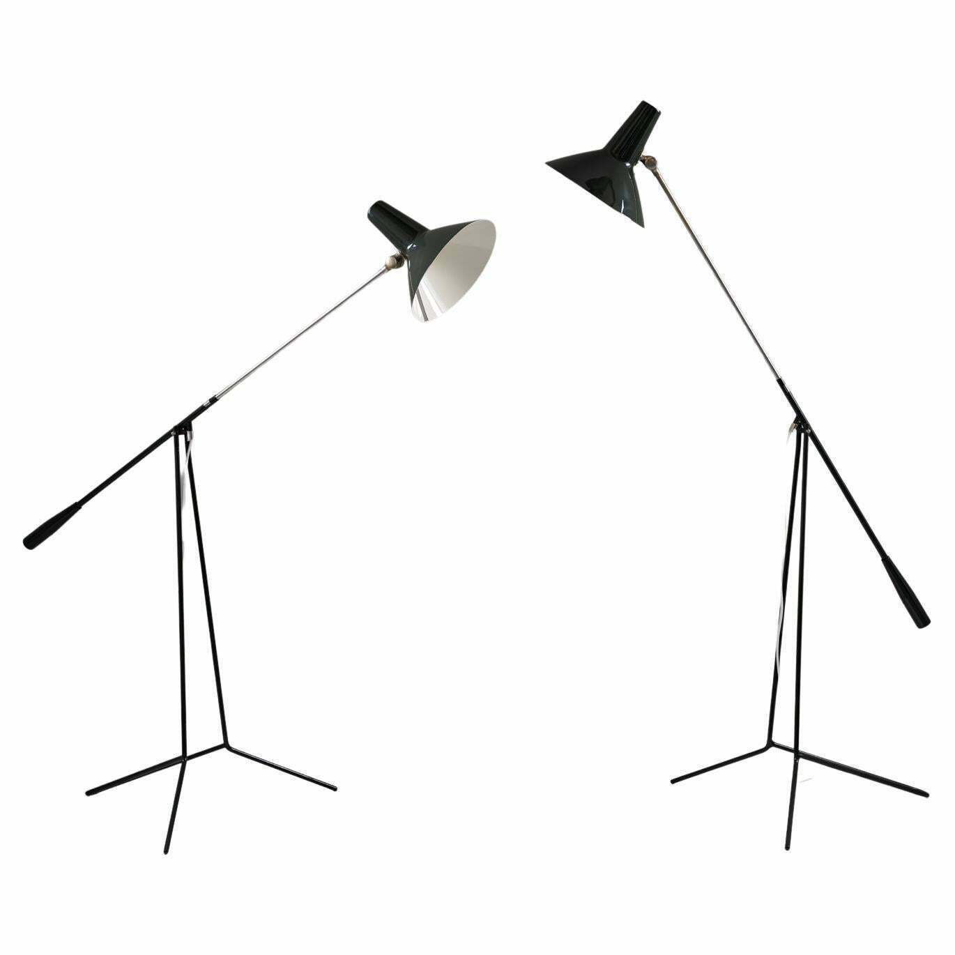 Pair Of Swedish Midcentury Floor Lamps Model E1780 By Asea