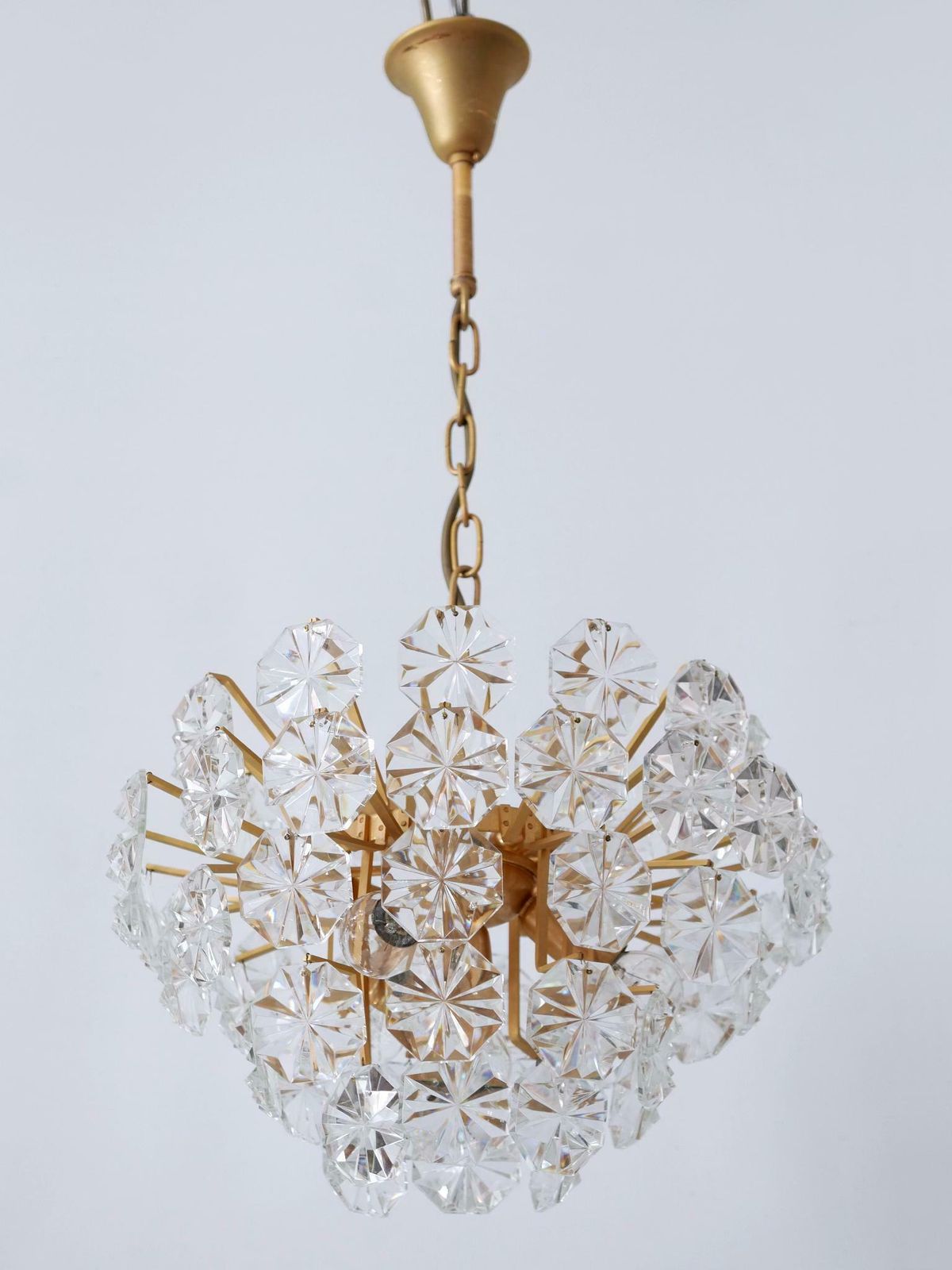 Elegant Mid Century Modern Crystal Chandelier By Christoph Palme Germany 1970s photo for sale