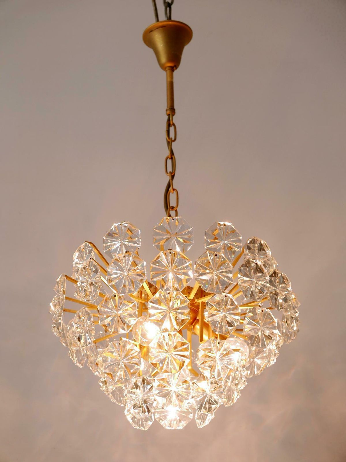 Elegant Mid Century Modern Crystal Chandelier By Christoph Palme Germany 1970s photo Lighting
