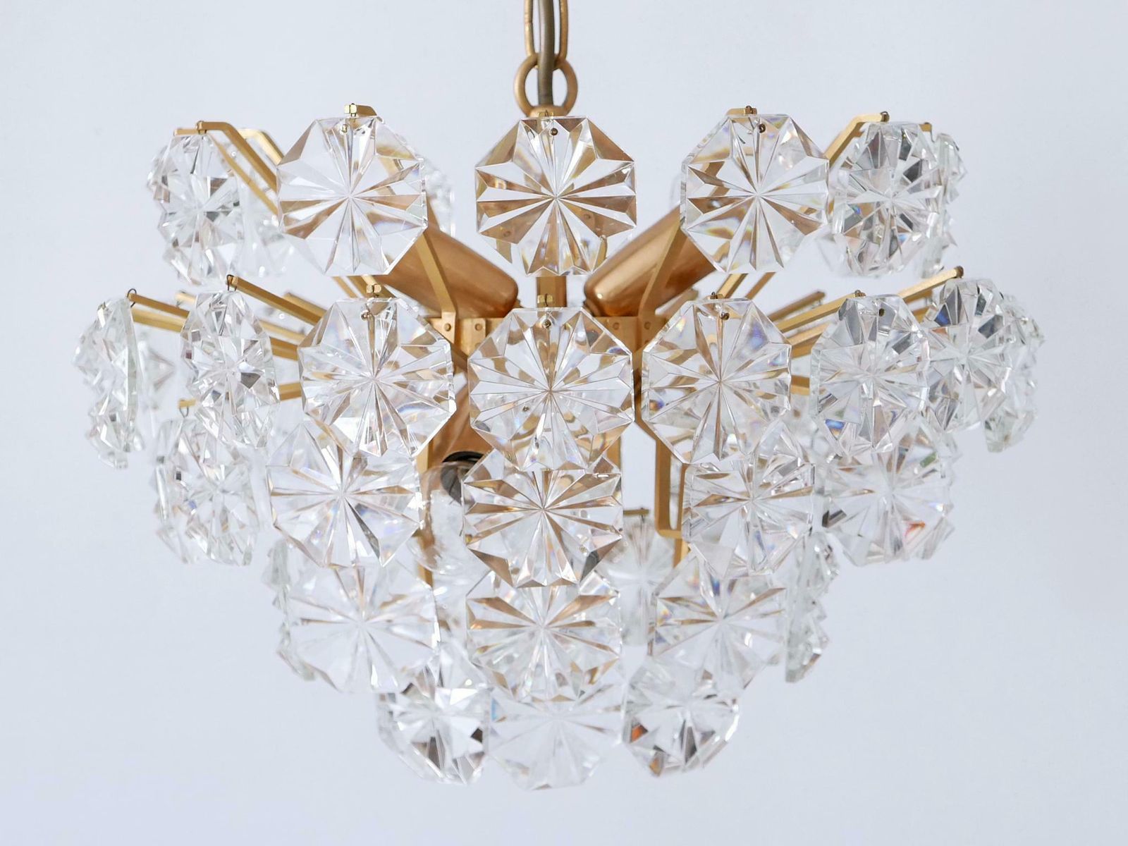 Elegant Mid Century Modern Crystal Chandelier By Christoph Palme Germany 1970s photo 3111.0