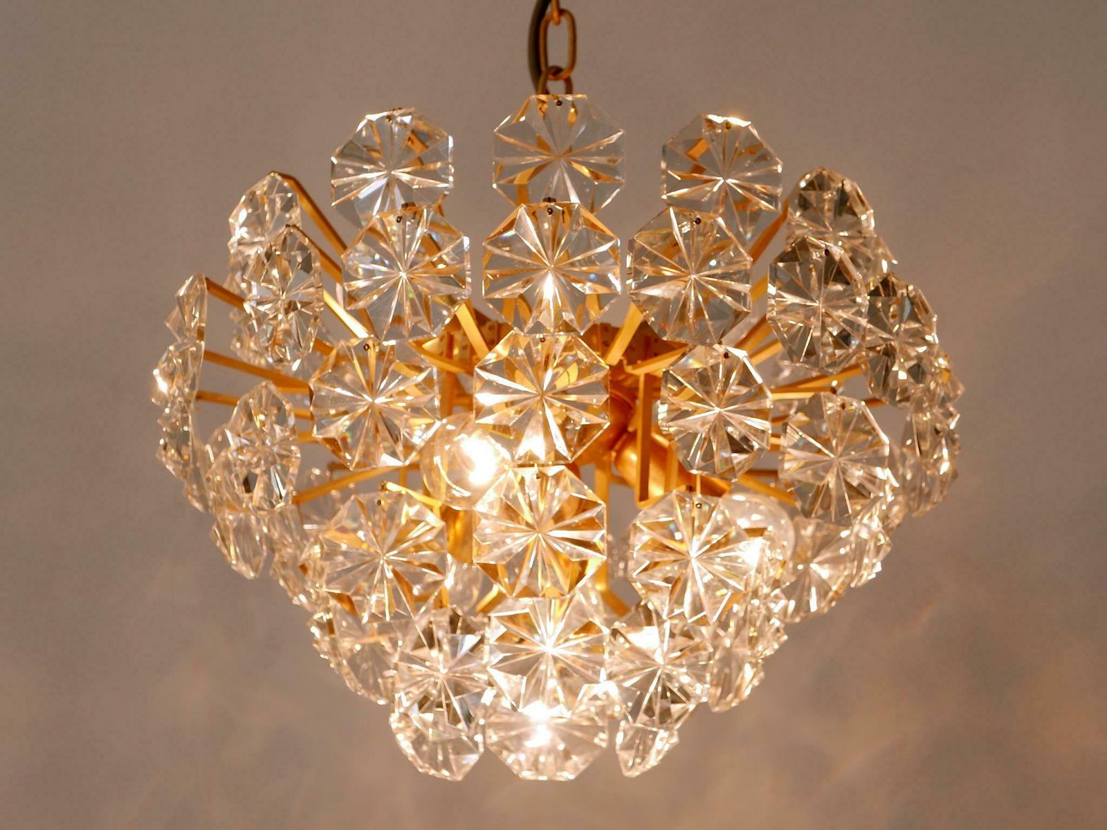 photo furniture Elegant Mid Century Modern Crystal Chandelier By Christoph Palme Germany 1970s