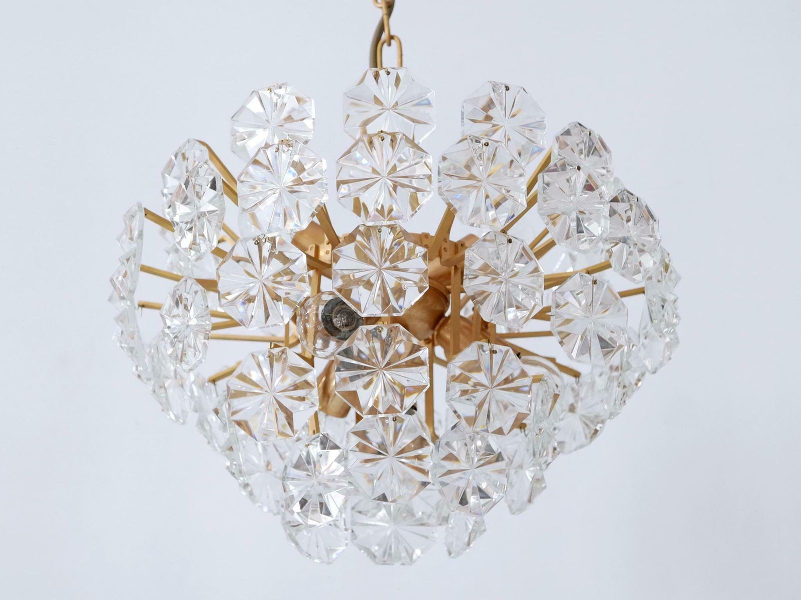 photo for sale Elegant Mid Century Modern Crystal Chandelier By Christoph Palme Germany 1970s