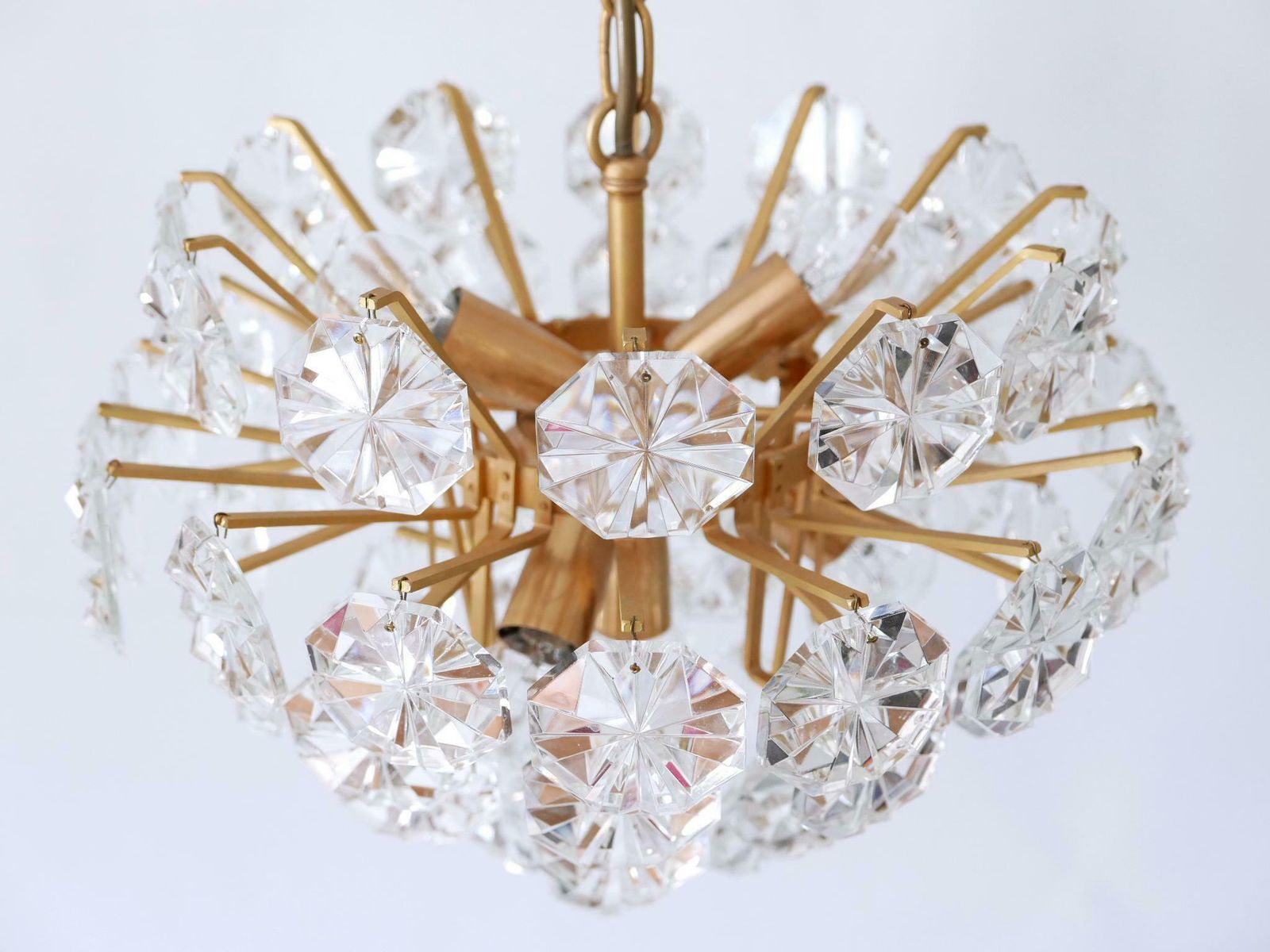 3111.0 Elegant Mid Century Modern Crystal Chandelier By Christoph Palme Germany 1970s photo