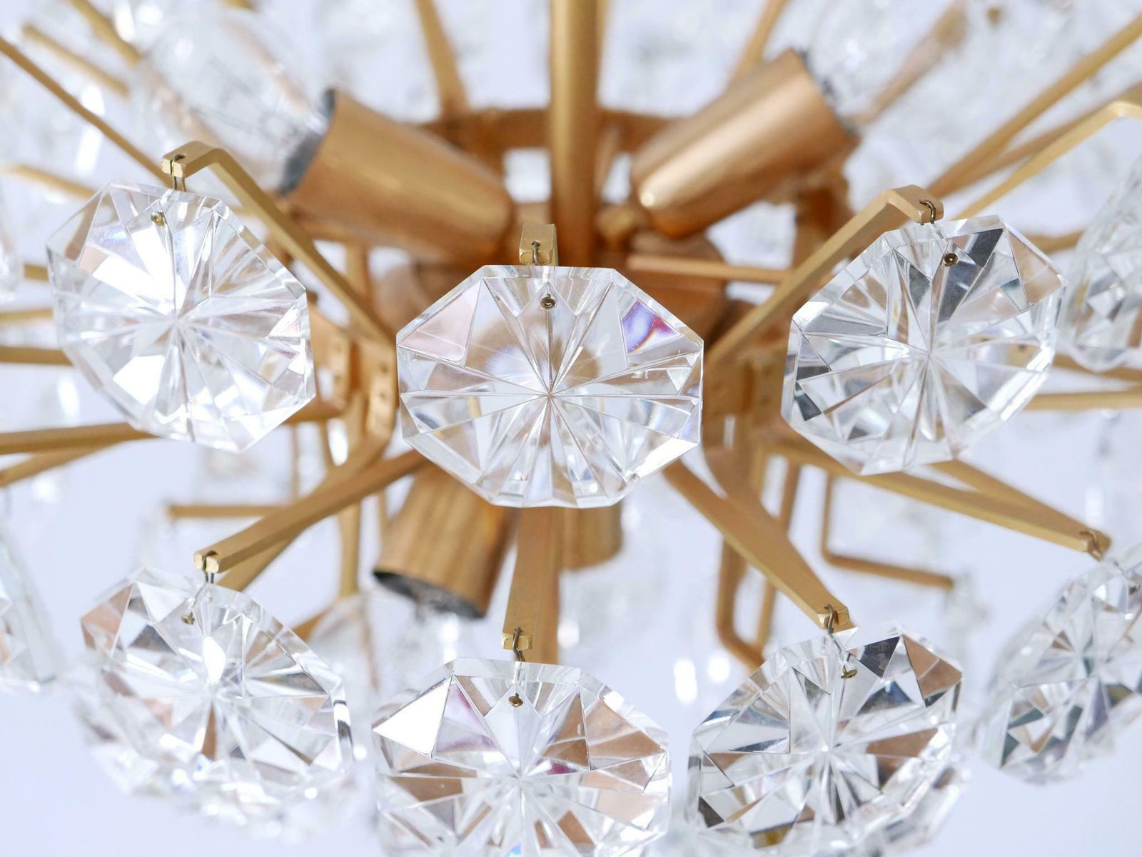 photo buy Elegant Mid Century Modern Crystal Chandelier By Christoph Palme Germany 1970s