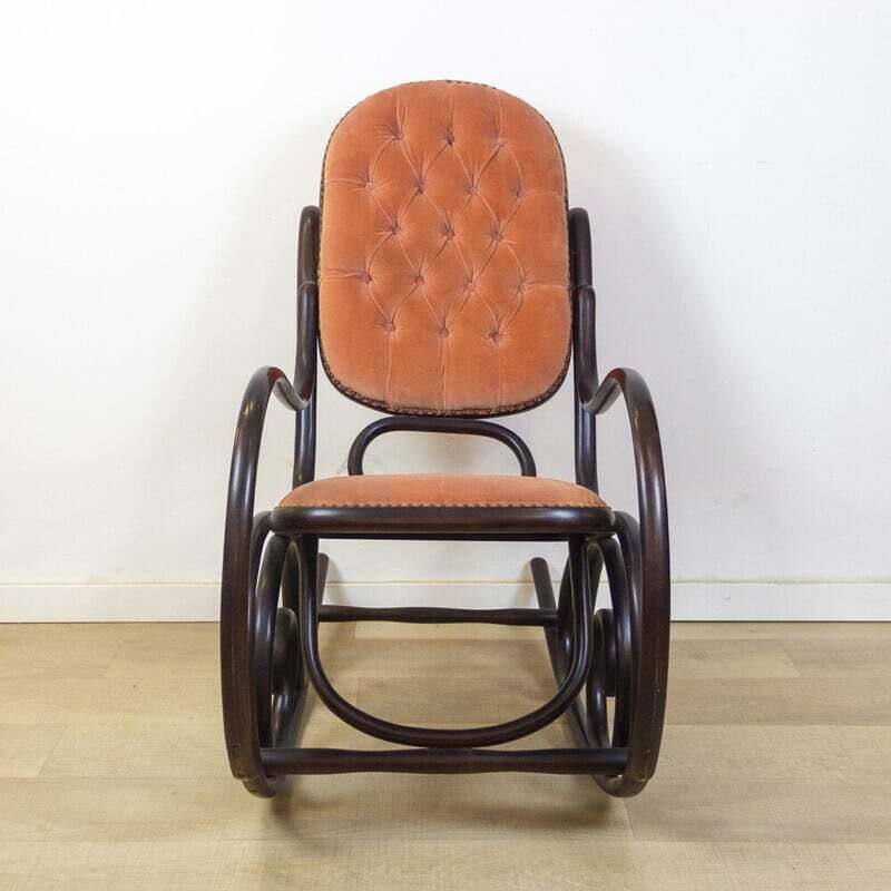 Vintage Wooden Rocking Chair For Gasisa  Spain 1960 photo for sale