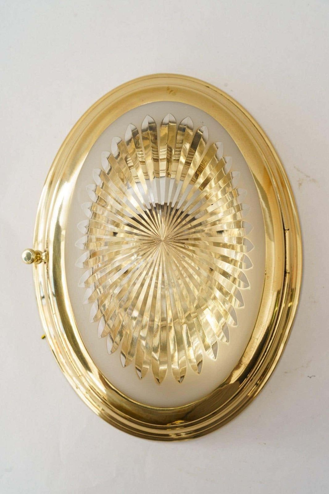 Art Deco Wall Or Ceiling Lamp With Cut Glass Shade Vienna Around 1920s photo Lighting