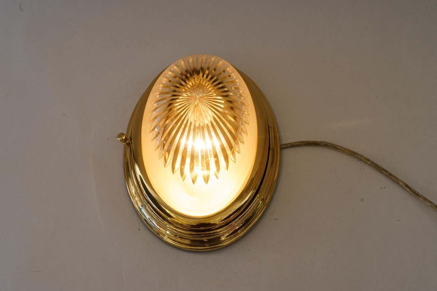 Lighting Art Deco Wall Or Ceiling Lamp With Cut Glass Shade Vienna Around 1920s photo