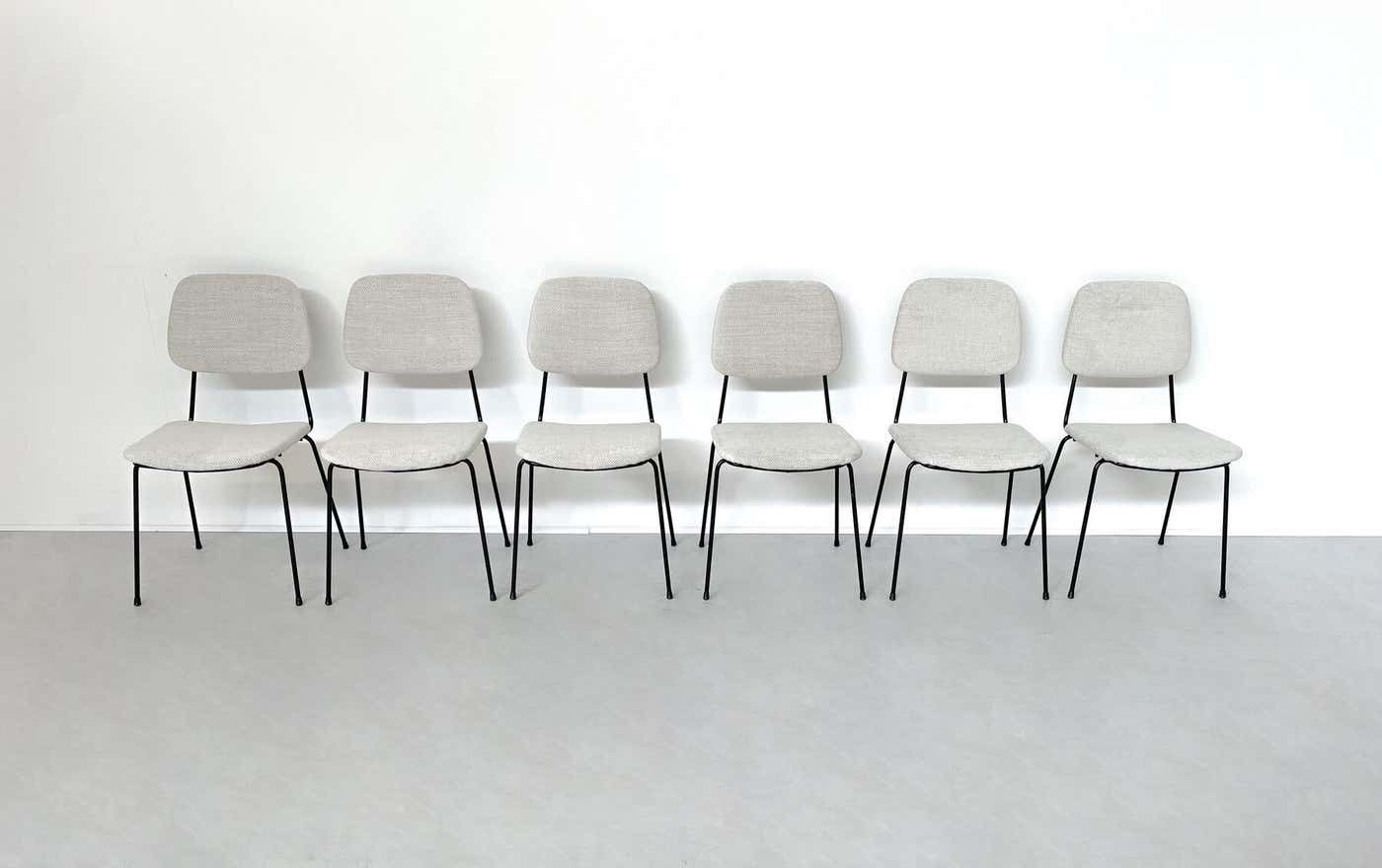 Mid Century Modern Set Of 6 Chairs, Italy, 1960s   New Upholstery photo furniture