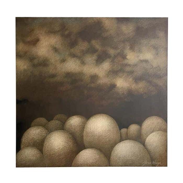 Mid Century Modern Painting By Yves Rayé, 1979