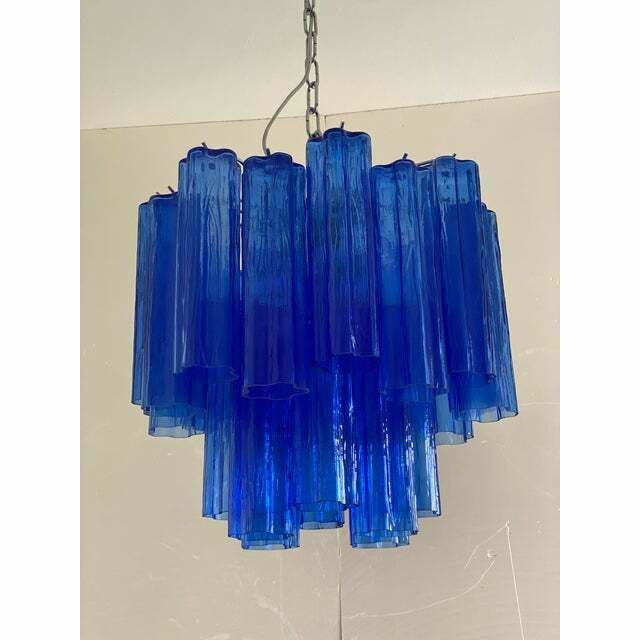 Contemporary Blue "Tronchi" Murano Glass Sputnik Chandelier photo 8432.0
